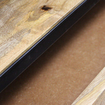 Tavolino in legno di mango con 2 cassetti 120x60x45 cm