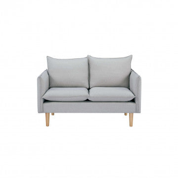 Divano 2 posti in tessuto con gambe in legno 130x84x51 cm