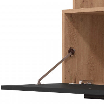 Soggiorno rovere artigiano e nero, truciolare bilaminato, 168,5x35x157 cm