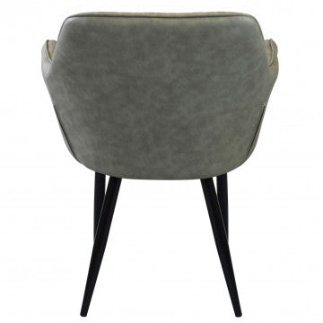 Poltrona struttura metallo seduta schienale ecopelle 56x60x87cm
