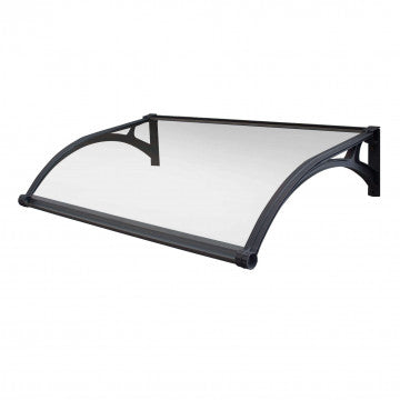 Pensilina trasparente policarbonato 100x120 cm con LED RGB e sensore