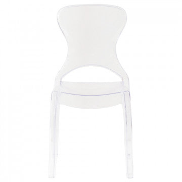 Sedia in policarbonato trasparente, dimensioni 46,3x53x89,6 cm
