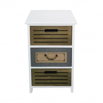 Mobiletto in legno con 3 cassetti - 35x28x56 cm
