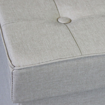 Pouf contenitore quadrato in tessuto tortora 38x38x40 cm