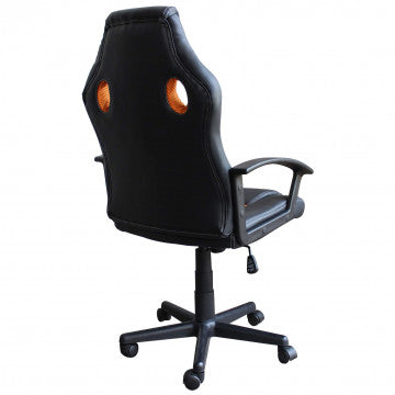 Poltrona gaming in poliuretano rosso nero, 61x65x104-113,5 cm