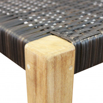 Sedia impilabile in teak e corda, 55x55x88 cm, peso 11 kg