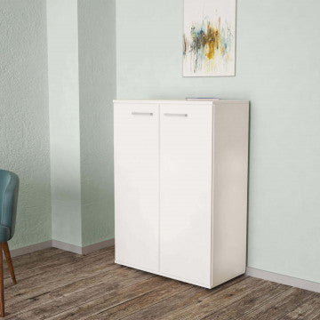 Mobiletto 2 ante in truciolare bilaminato bianco 71x36x83 cm