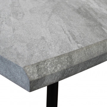 Tavolo struttura metallo piano MDF melaminico effetto pietra 160x90 cm