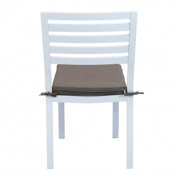 Chaise Formentera avec coussin - Aluminium et tissu, 46 x 62 x 84 h cm