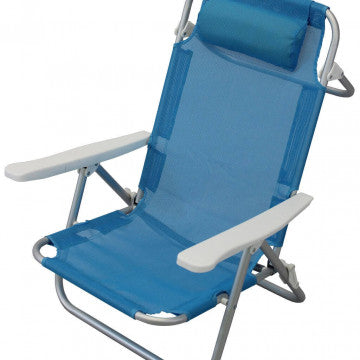 Sedia da spiaggia struttura alluminio Ø22mm portata 100kg braccioli regolabili
