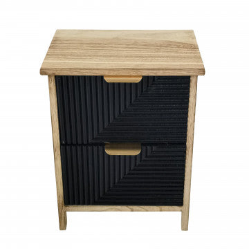 Mobiletto in legno con 2 cassetti, dimensioni 34x25x43,5 cm