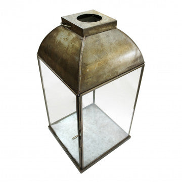 Lanterna Karrie piccola in metallo e vetro, dimensioni 20x20x42 cm
