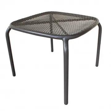 Table basse Midway : Table basse de jardin en acier blanc, gris ou taupe - 43,5cm x 41cm x 41cm