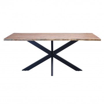Tavolo in acacia e metallo dimensioni 180x90x77 cm struttura robusta
