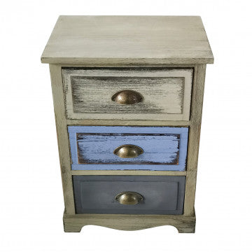Mobiletto in legno con 3 cassetti, dimensioni 40x29x57 cm