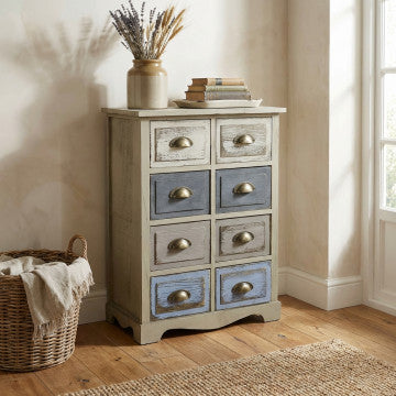 Mobiletto in legno con 8 cassetti, dimensioni 53x29x73 cm
