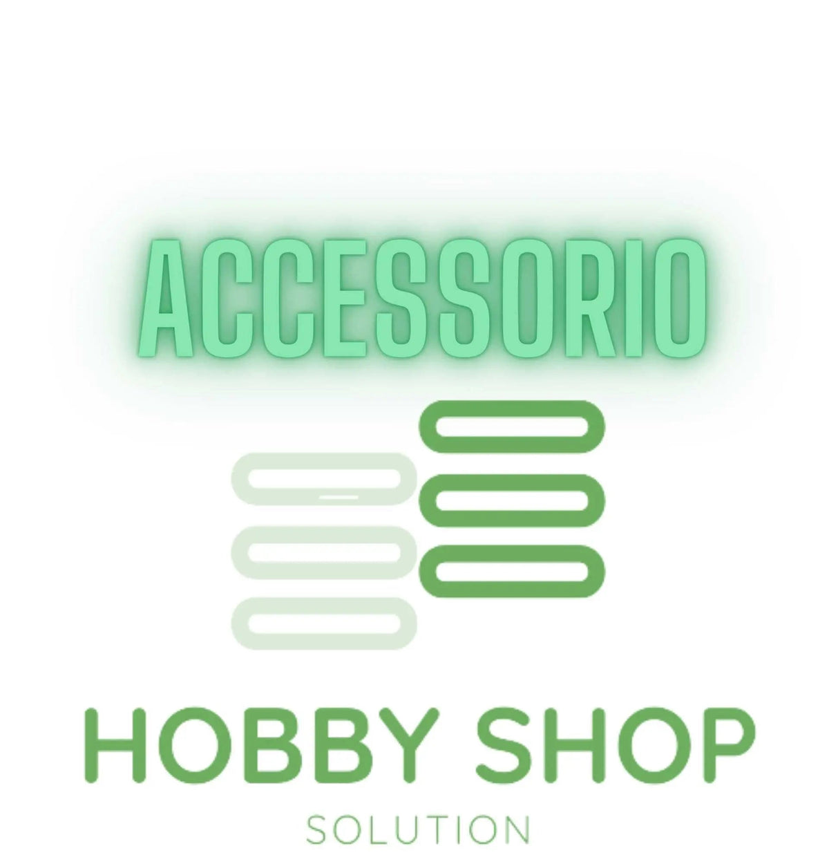 Logo illustrato di Hobby Shop Solution con scritta 'Accessorio' in verde, ideale per categoria utensili ed elettroutensili INGCO.