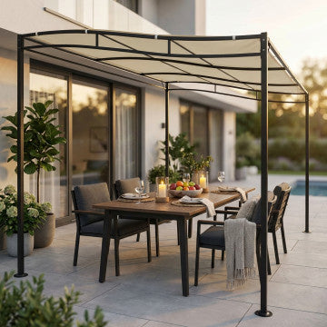Gazebo pergola autoportante 3x4 telo poliestere 180 gr struttura acciaio