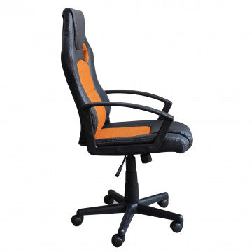 Poltrona gaming in poliuretano rosso nero, 61x65x104-113,5 cm