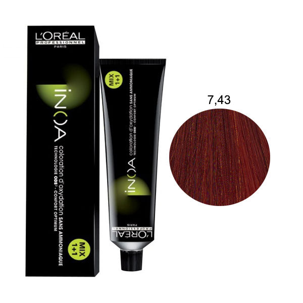 L'OREAL PROFESSIONNEL INOA BIONDO RAME DORATO 7,43
