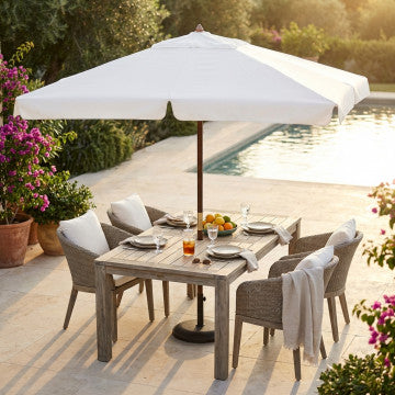 Ombrellone rettangolare 3x4 m telo poliestere 180 gr 8 stecche
