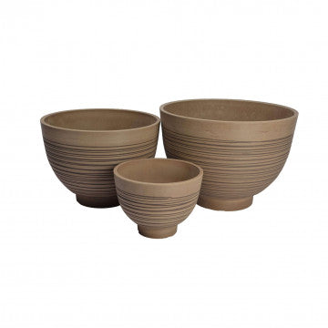 Vaso in fibra sintetica colore taupe Ø 45 cm altezza 32 cm
