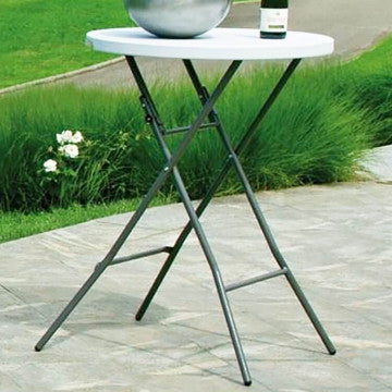 Tavolo catering alto diametro 80 cm, struttura metallo verniciato grigio