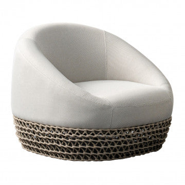 Poltrona girevole struttura alluminio corde 8mm 91x91x73,5cm