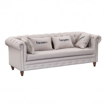 Divano in legno di mango e stoffa, 210x80x76 cm, peso 60 kg