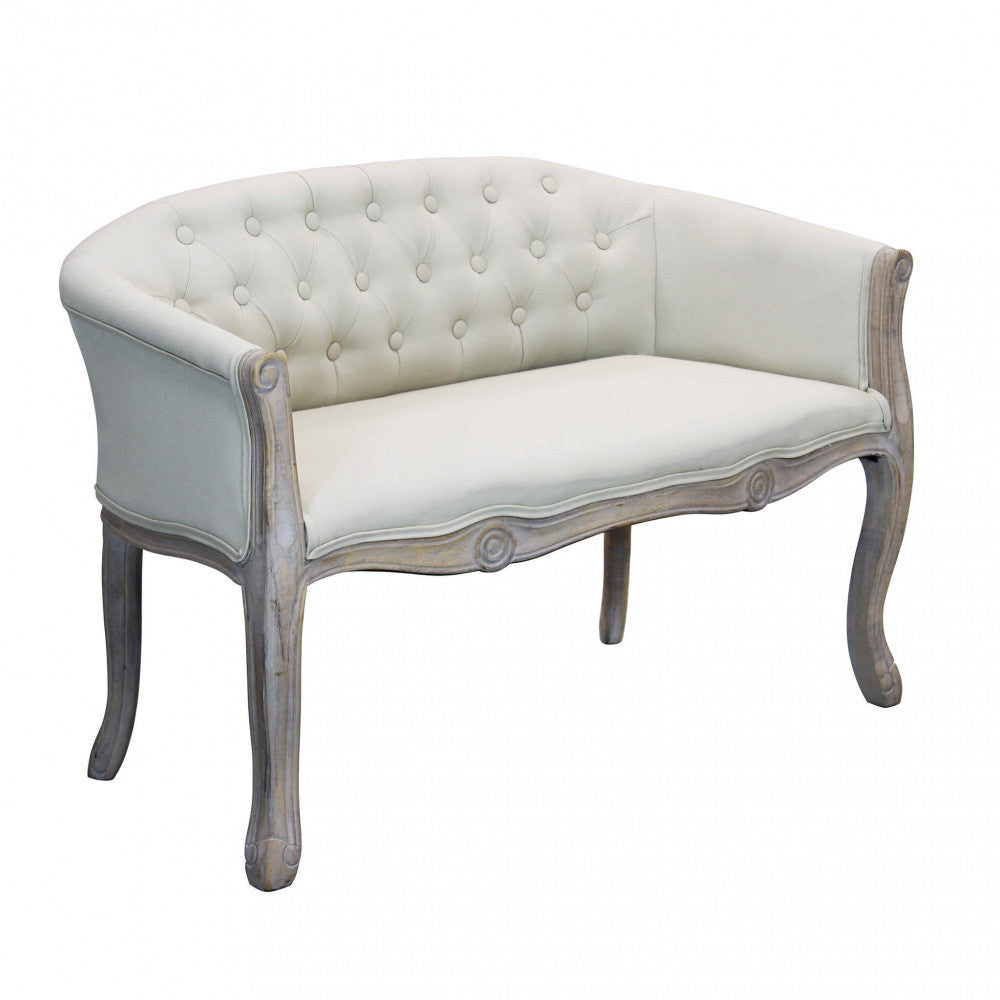 Divano elegante con capitonné in tessuto di lusso Divani Hobby Shop Solution Beige  