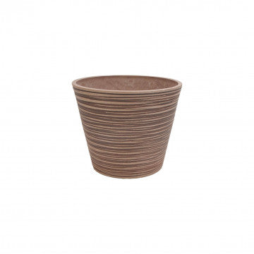 Vaso in fibra sintetica colore taupe, diametro 31 cm, altezza 25,4 cm