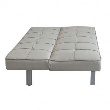 Divano letto grigio chiaro melange, struttura metallo legno, 178x81x71 cm