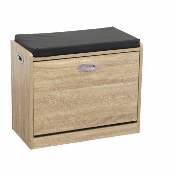 Scarpiera in legno con cuscino 60x29,5x48 cm, peso 8,35 kg