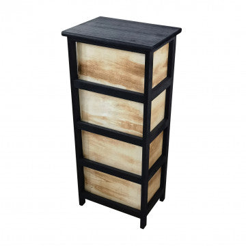 Mobiletto in legno con 4 cassetti, 34x25x77 cm