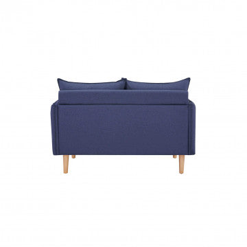 Divano 2 posti rivestito in tessuto con gambe in legno, 130x84x51 cm