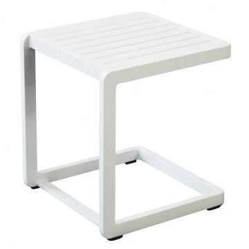 Tavolino quadrato in alluminio verniciato, 40x40 cm, altezza 45 cm