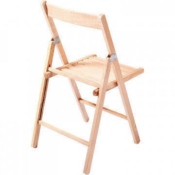 Chaise pliante en bois de hêtre marron naturel