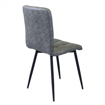 Poltrona struttura metallo seduta schienale ecopelle grigia 47,5x59x81cm