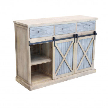Mobile con struttura in metallo e legno, dim. 113x39,5x81 cm, colore marrone