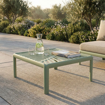 Tavolino salotto struttura polipropilene, piano vetro, 70x70x32 cm
