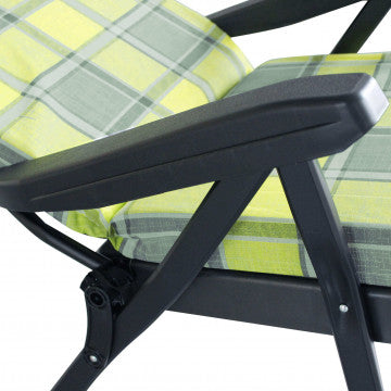 Sdraio carrello in acciaio e tessuto multicolor verde grigio 14,8 kg