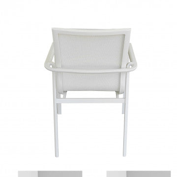 Poltrona impilabile struttura alluminio verniciato grigio 65x57x90 cm