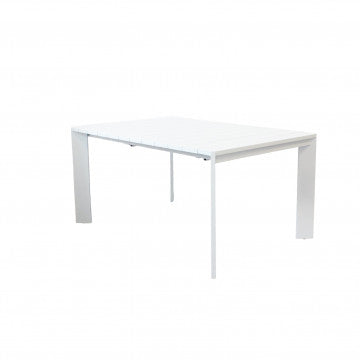 Tavolo alluminio verniciato bianco 150/200x100x75 cm struttura estensibile