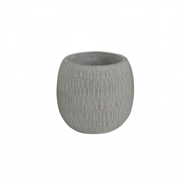 Vaso piccolo in fibra sintetica grigia, dimensioni 16x16x14,5 cm