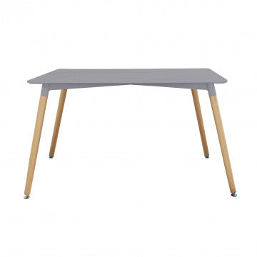 Tavolo con piano ABS grigio e gambe in legno 120x80x75 cm