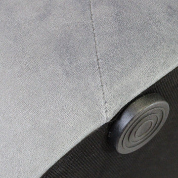 Pouf rotondo in velluto grigio scuro diametro 67 cm altezza 41 cm