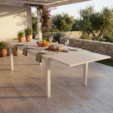 Tavolo alluminio allungabile 200/300x100 cm, altezza 74 cm
