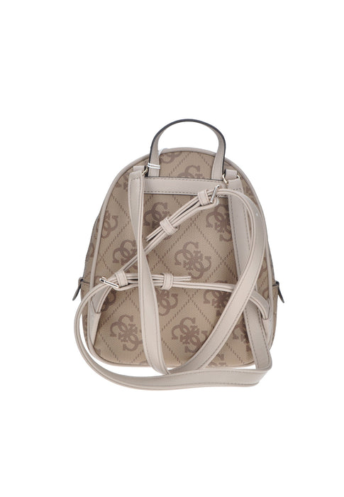 Zaino Guess Manhattan In Ecopelle Oro Pallido Con Chiusura A Incastro E Logo Metallico 24x27x13 Cm