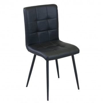 Poltrona struttura metallo seduta schienale ecopelle nero 47,5x59x81 cm