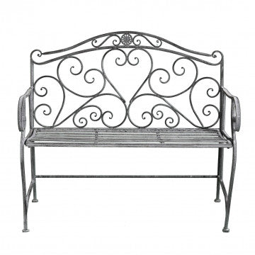 Panca in acciaio verniciato bianco ossidato, 103x54x95 cm, peso 10 kg